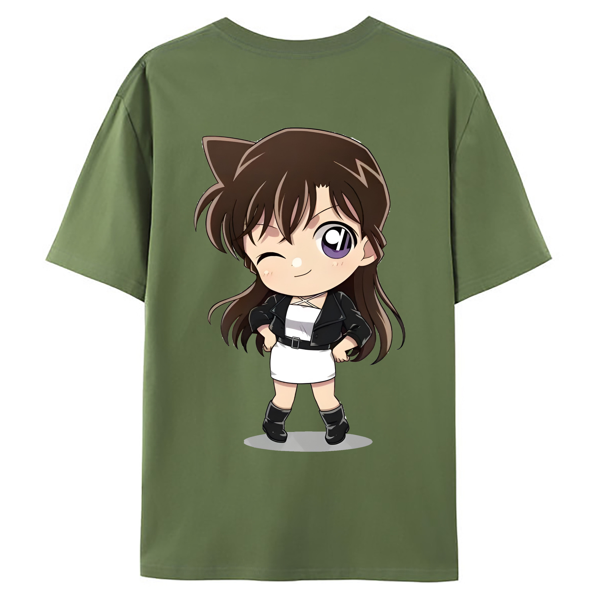 （画像用） 名探偵コナン 毛利 蘭 もうり らん、モーリ ラン Detective Conan Rachel Moore 綿100％ メンズ半袖Tシャツ（バックプリント） 通気性